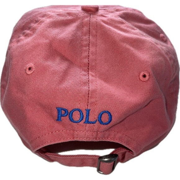 Polo Ralph Lauren Pony Coral Strapback Baseball Cap Hat Dad hat - Picture 2 of 3